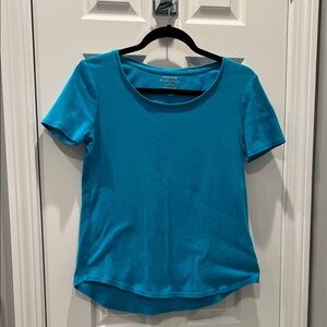 Chico's Blue Short Sleeve Top Size Small Chico’s 0